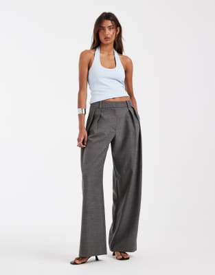 Top azul claro minimalista con cuello halter de tejido doble de ASOS DESIGN, 3 de 4